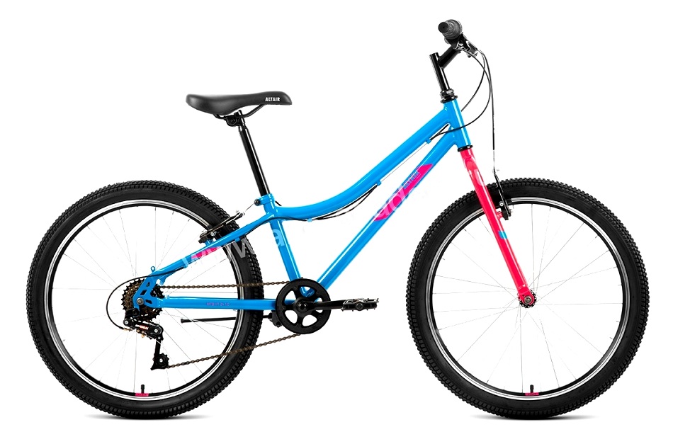 Велосипед 24" Altair MTB HT 1.0 6ск, St, V-br, розово-голубой, 2022г.