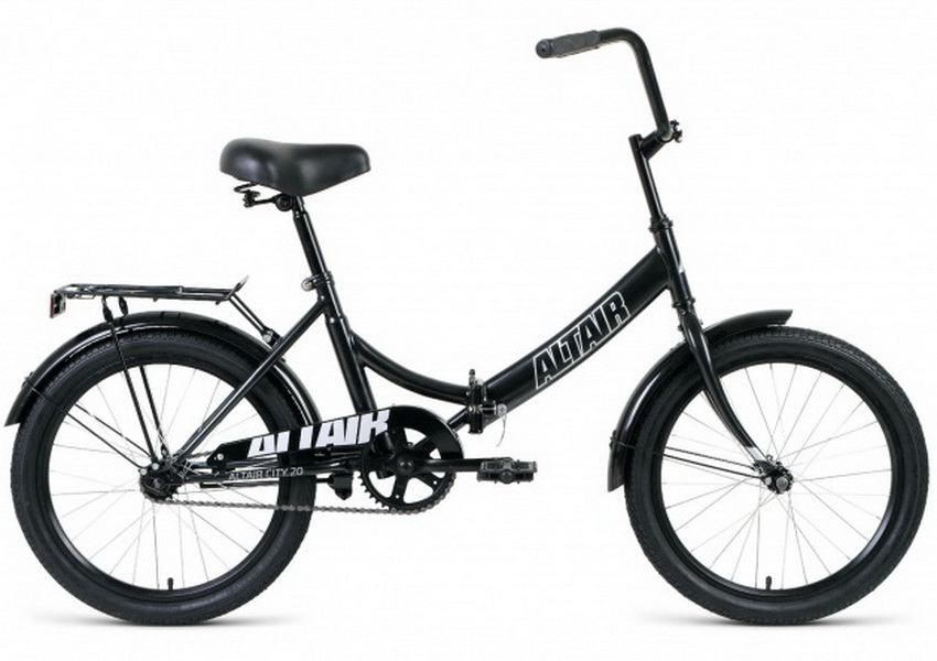 Велосипед 20" Altair City, 1ск, складной, St, чёрно-серый