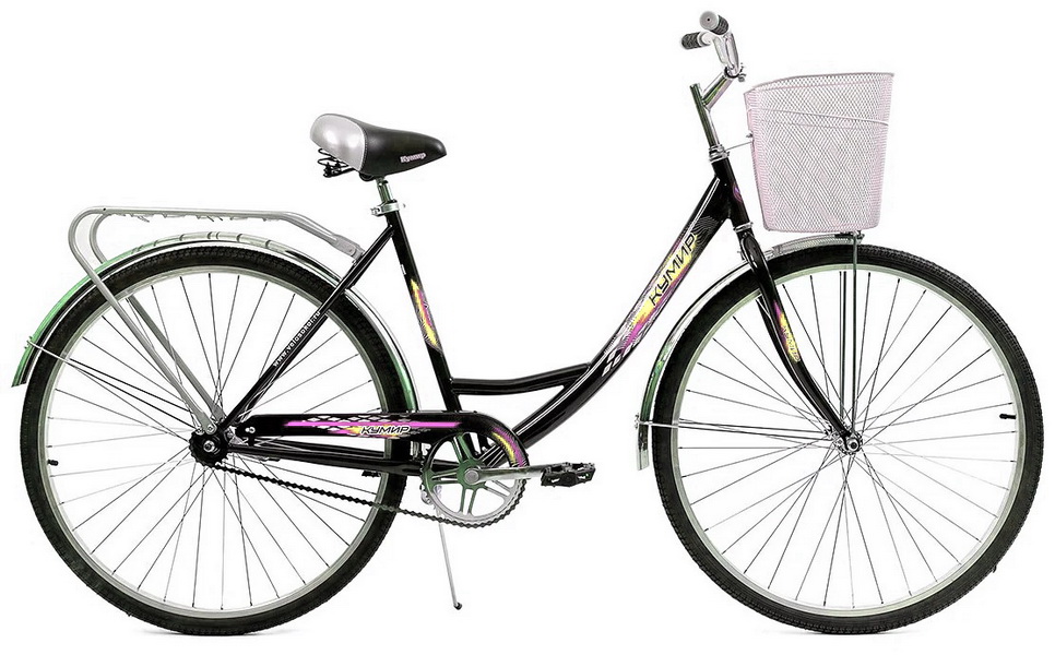Велосипед 28" Кумир 2803 (Ж) с корзиной, 1ск, St, серый, 2022г.
