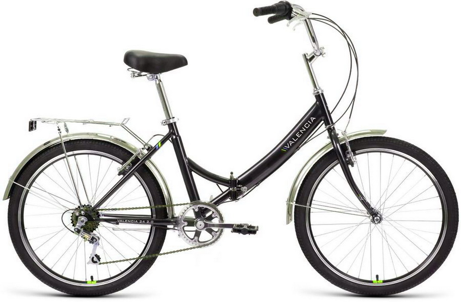 Велосипед 24" Forward Valencia 2.0 6ск, складной, St, V-br, серо-зелёный, 2022г.  = (в коробке)