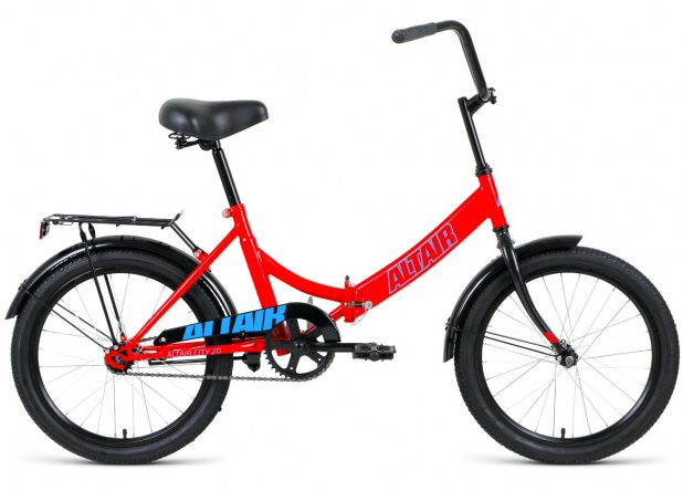 Велосипед 20" Altair City, 1ск, складной, St, красно-голубой, 2022г.  +