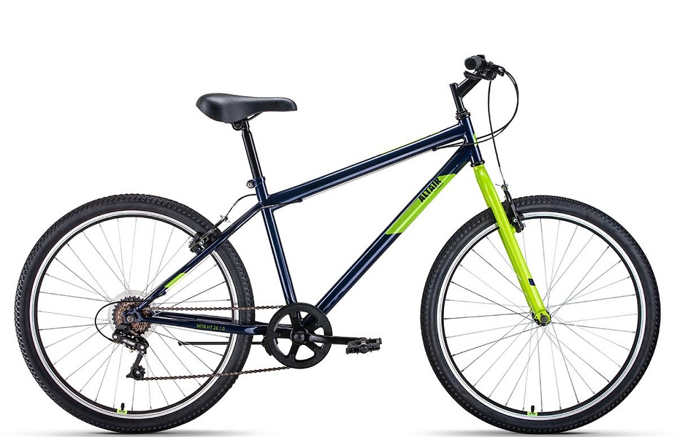 Велосипед 26" Altair MTB HT 1.0 (19") 7ск, St, V-br, сине-зелёный, 2022г.  + (в коробке)