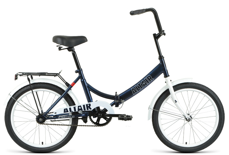 Велосипед 20" Altair City, 1ск, складной, St, сине-белый, 2022г.  + (в коробке)