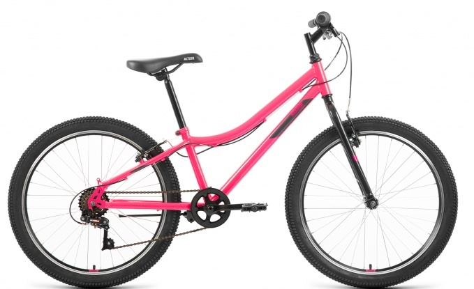 Велосипед 24" Altair MTB HT 1.0 6ск, St, V-br, розово-серый, 2022г.