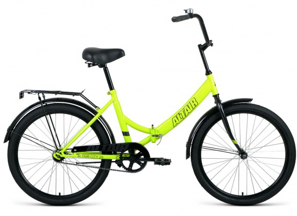 Велосипед 24" Altair City, 1ск, складной, St, зелёно-серый, 2022г.  +