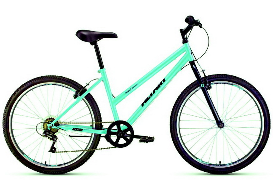 Велосипед 26" Altair MTB HT 1.0 (17") 6ск, St, V-br, мятно-чёрный "low", 2023г.
