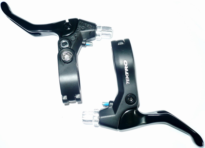 BMX Ручки тормозные Tektro, XL510 для Freestyle, хомут с рояльной петлёй, с дополнительной регулировкой троса, чёрные   а